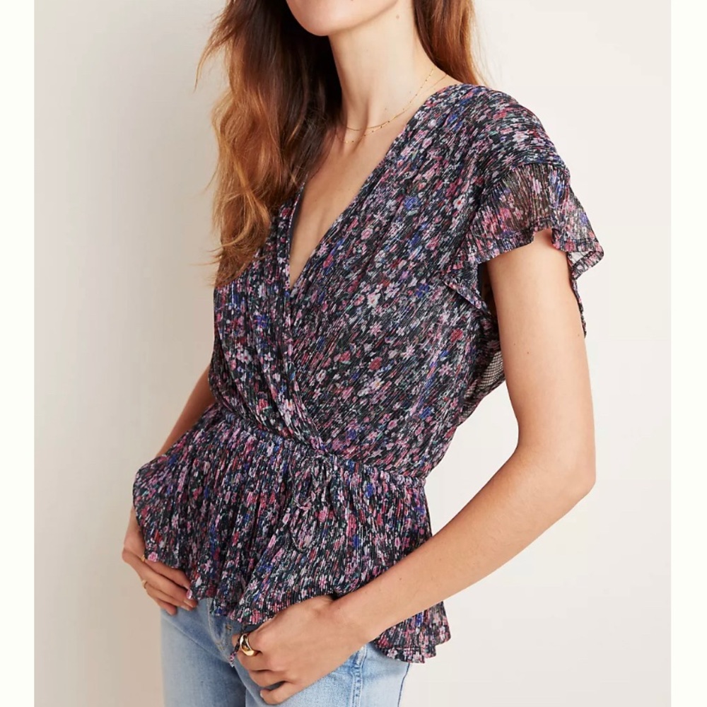 Anthropologie Dionne Floral Wrap Top